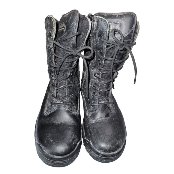5.11 Tactical Series womens 9" ATAC Side Zip Combat Boots Black Leather & Nylon - Picture 1 of 10